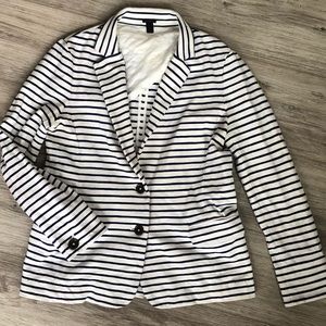 JCrew striped cotton stretch blazer